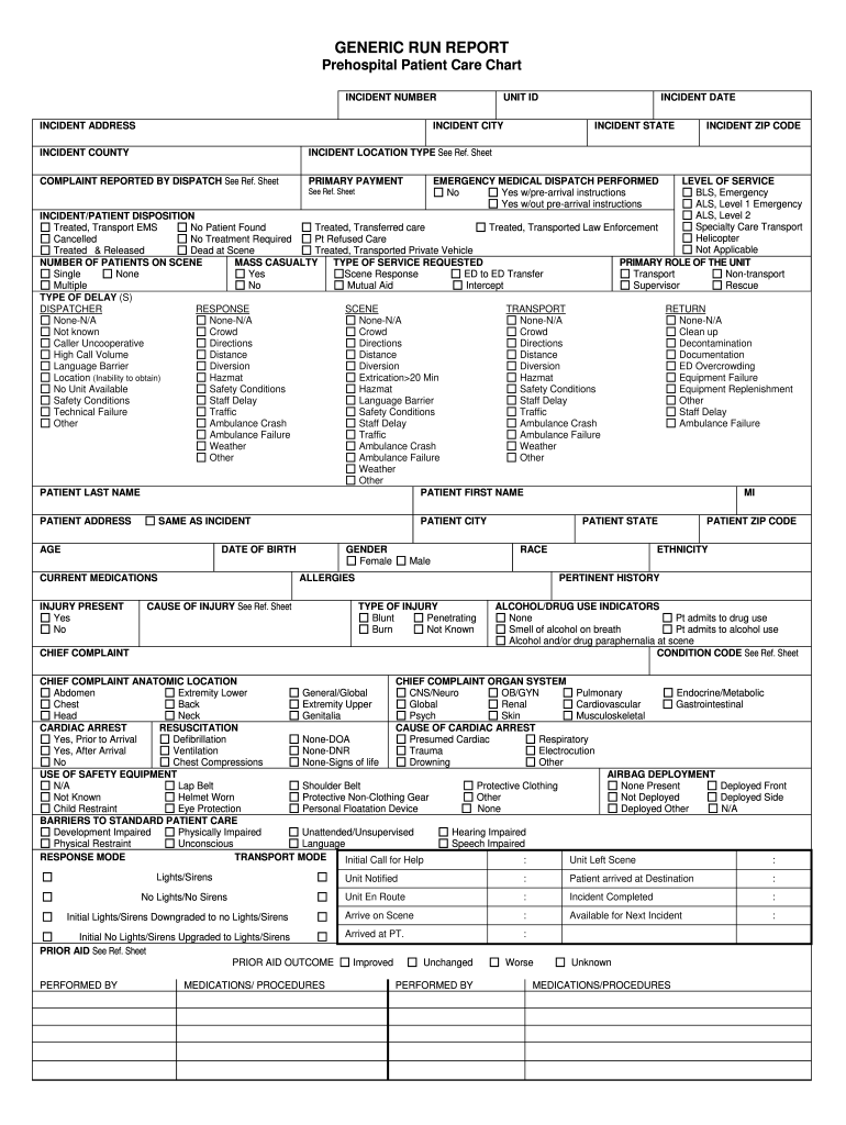 ems patient care report form: Fill out & sign online  DocHub Pertaining To Patient Care Report Template