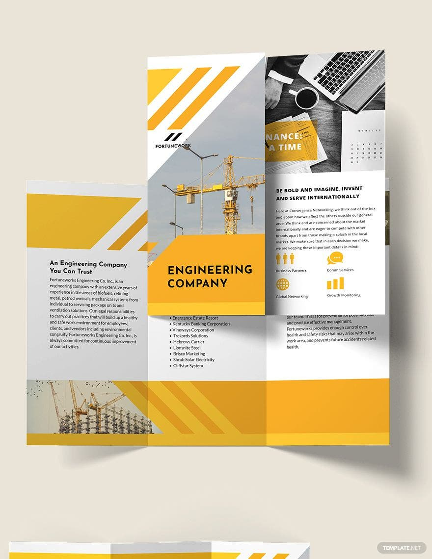 Engineering Company Brochure Templates - Design, Free, Download  Inside Engineering Brochure Templates Free Download