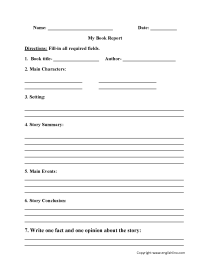 Englishlinx.com  Book Report Worksheets