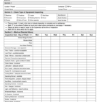 Equipment Check List With Machine Shop Inspection Report Template