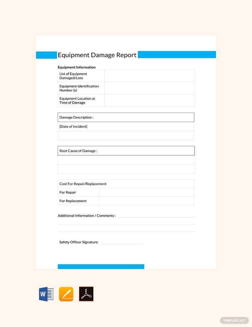 Equipment Reports Templates – Format, Free, Download  Template