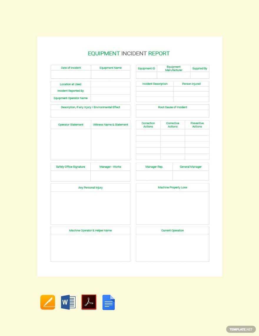 Equipment Reports Templates - Format, Free, Download  Template