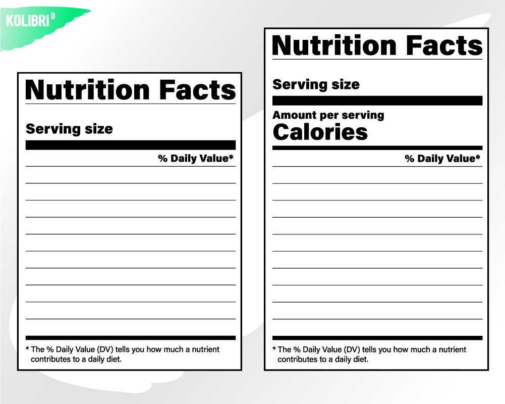 Ernährungsfakten svg – Ernährung svg – Ernährungsfakten Clipart –  Ernährungs svg – Blanko Template Label svg – eps png dxf pdf, svg für cricut Pertaining To Blank Food Label Template