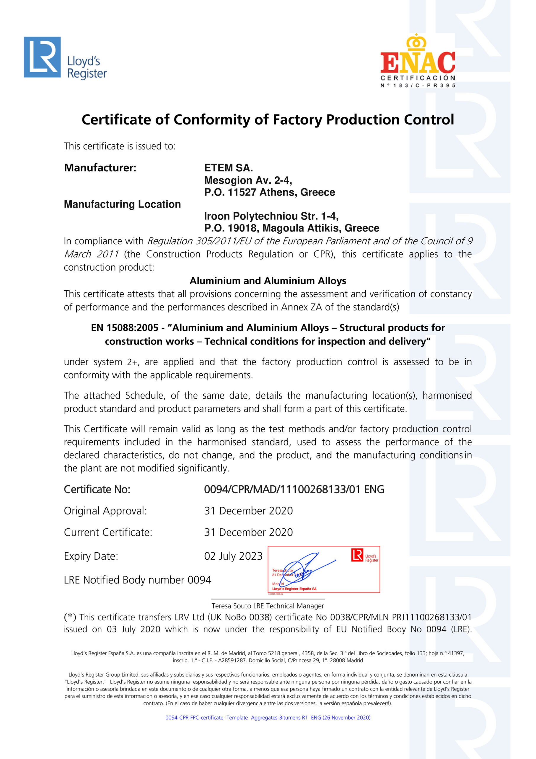 ETEM - Certificate of conformity - Page 10 Regarding Certificate Of Conformity Template