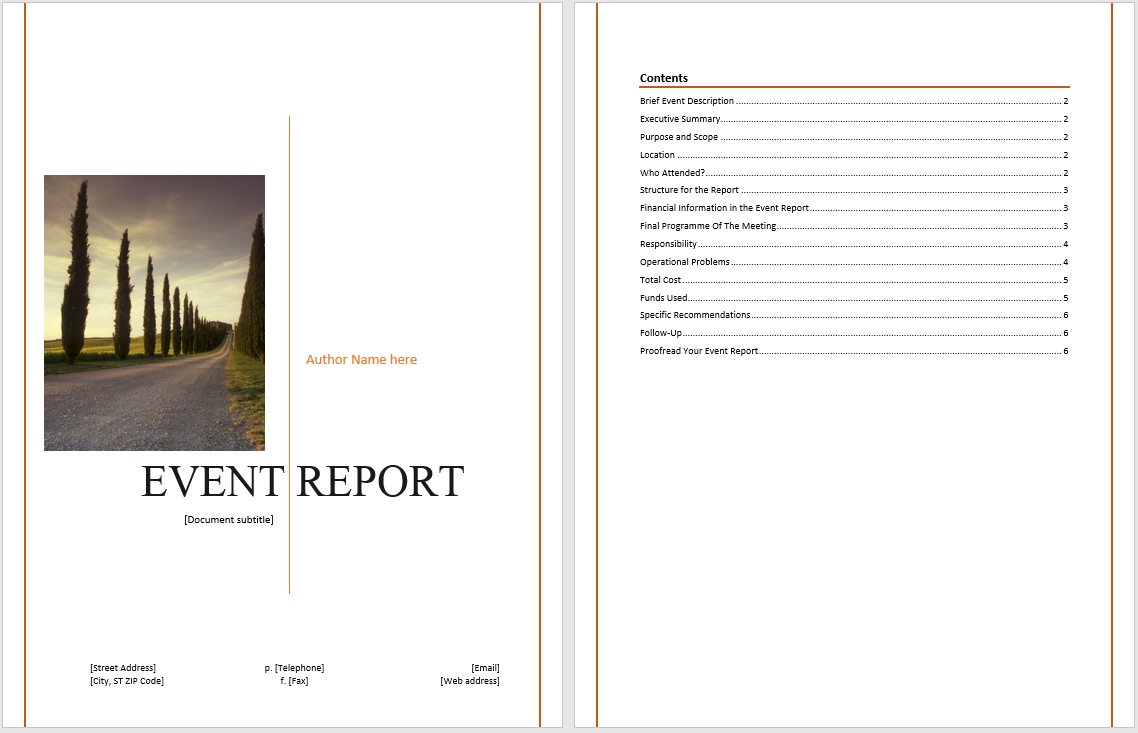 Event Report Template - My Word Templates In Wrap Up Report Template