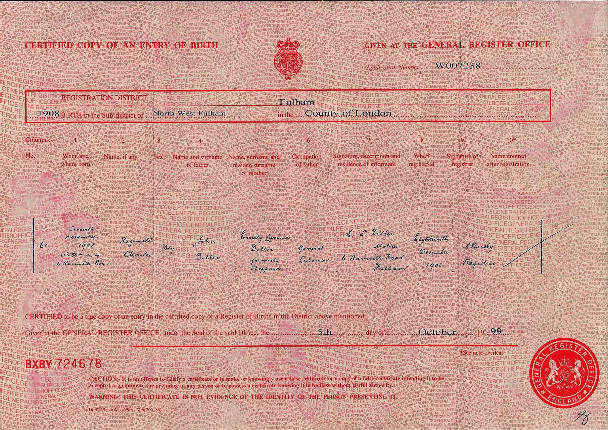 Evidentia Meets A UK BMD – Revisited – Evidentia With Regard To Birth Certificate Template Uk