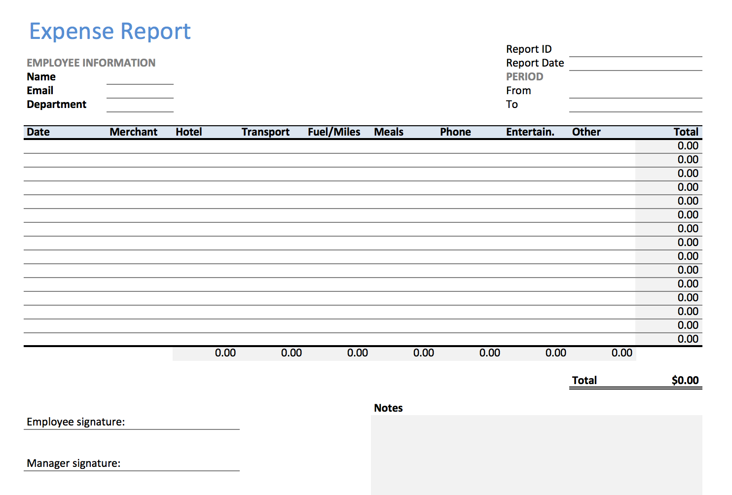 Excel Expense Report Template - KEEPEK Regarding Expense Report Spreadsheet Template
