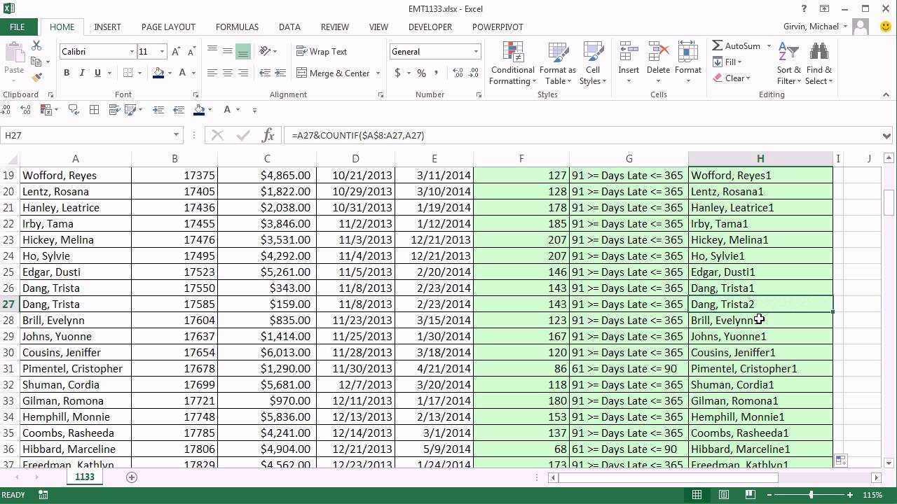 Excel Magic Trick 10: Aging Accounts Receivable Reports: PivotTable &  Unique Identifier Within Ar Report Template