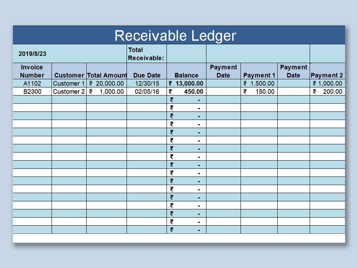 EXCEL Of Business Accounts Receivable