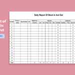 EXCEL Of Daily Report Of Stock In And Out