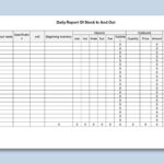 EXCEL Of Daily Report Of Stock In And Out