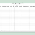 EXCEL Of Daily Sales Report