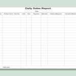 EXCEL Of Daily Sales Report