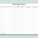 EXCEL Of Daily Sales Report