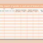 EXCEL Of Monthly Report Of Goods In And Out Of Branch Stores