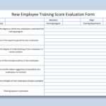 EXCEL Of New Employee Training Score Evaluation Form