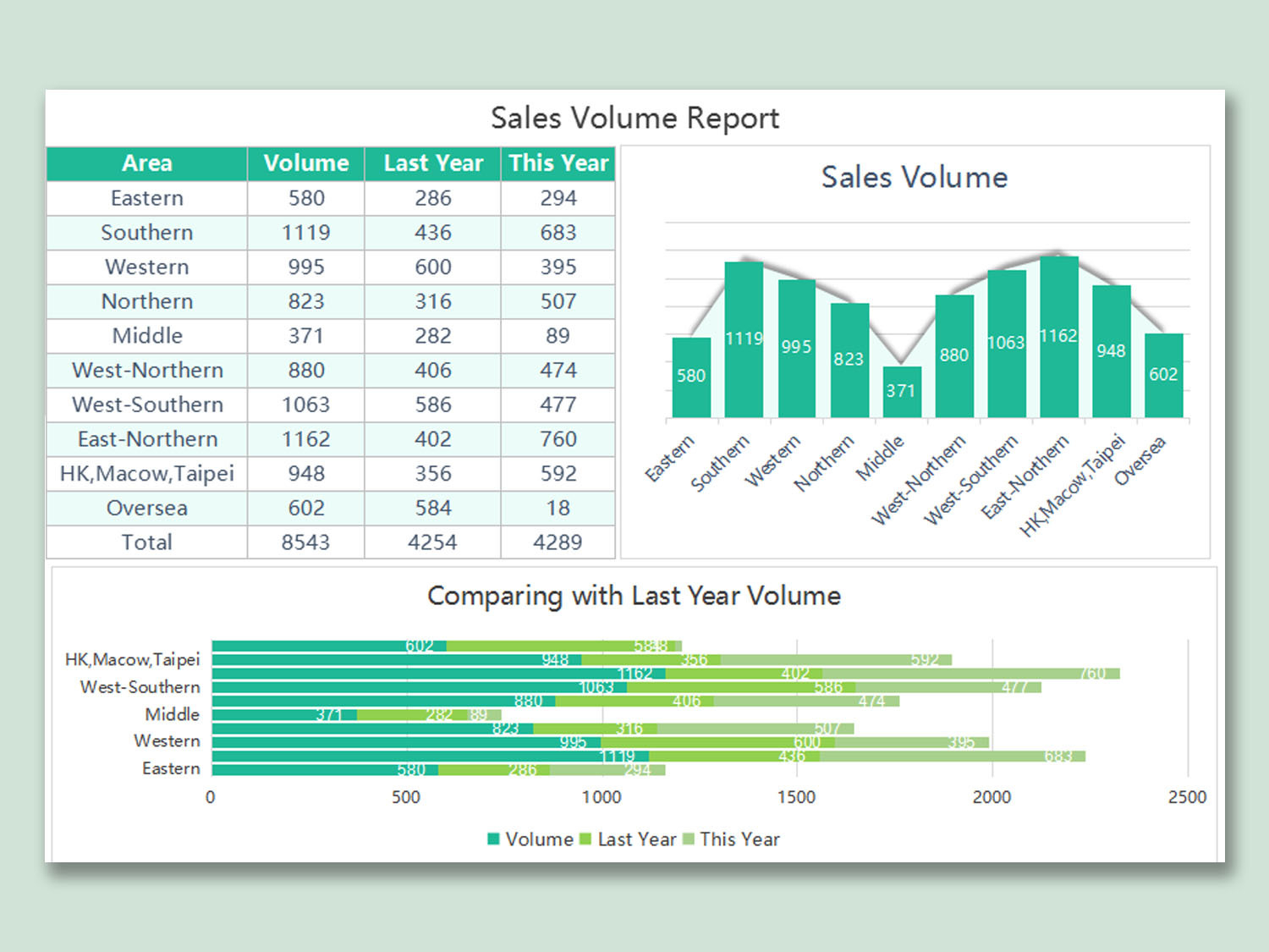 EXCEL of Sales Volume Report