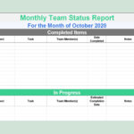 EXCEL Of Simple Team Status Report