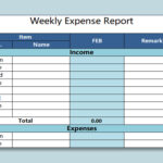 EXCEL Of Weekly Expense Report