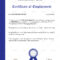 Excellent Employment Certificate Design Template In PSD, Word Regarding Template Of Certificate Of Employment