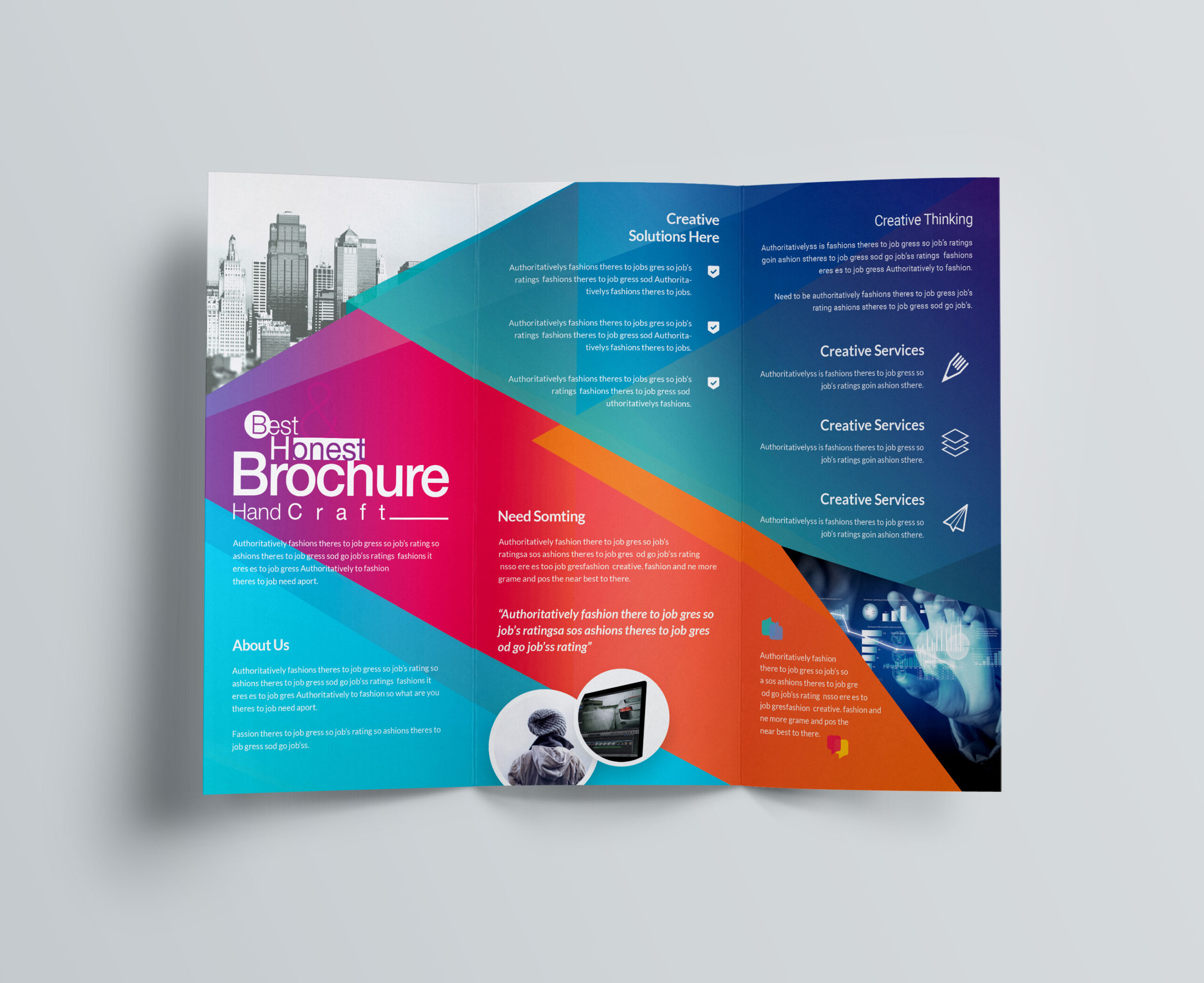 Excellent Professional Corporate Tri-Fold Brochure Template