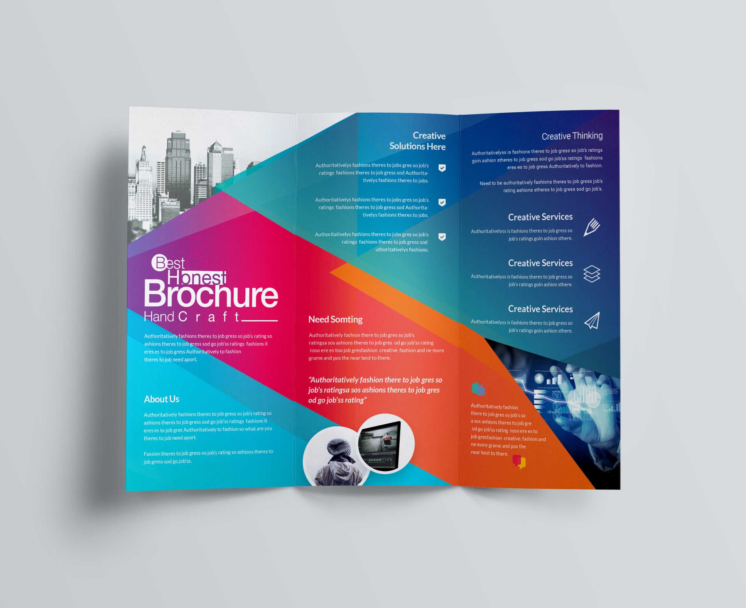 Excellent Professional Corporate Tri Fold Brochure Template  In Quad Fold Brochure Template