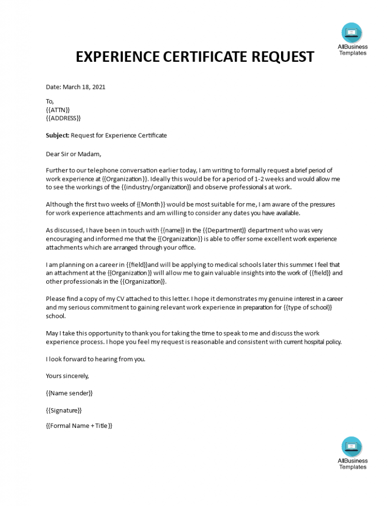 Experience Letter: Format, Sample, Tips & Examples - Leverage Edu Intended For Certificate Of Experience Template