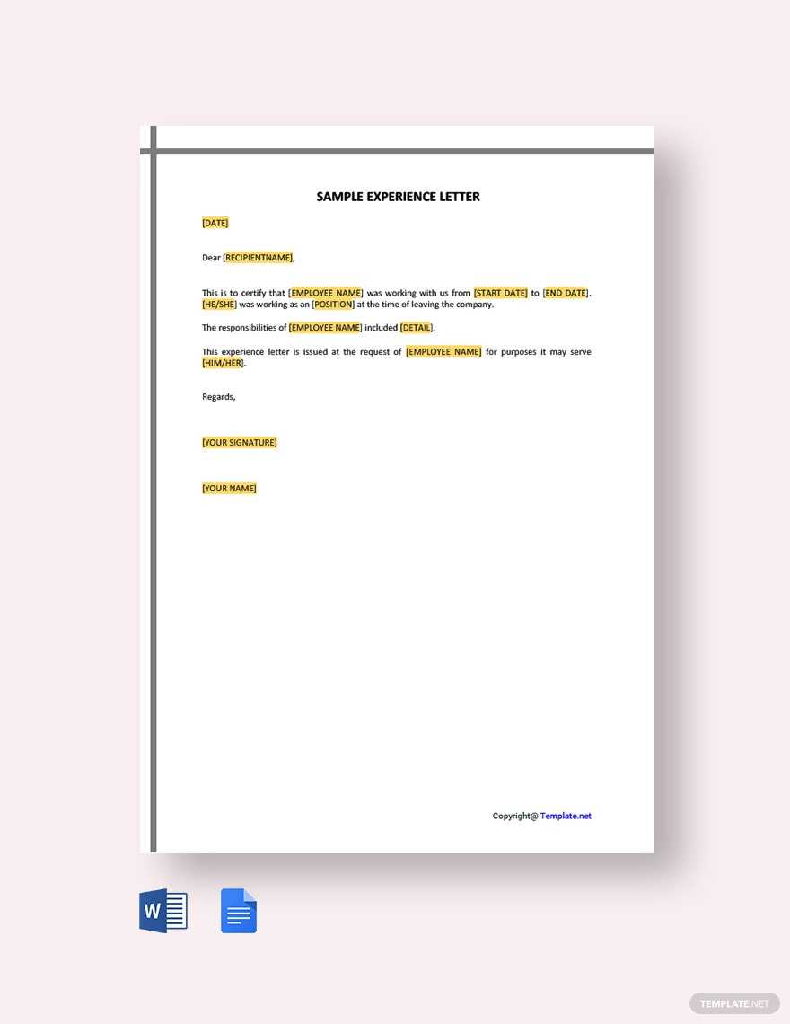 Experience Letter Templates Pdf - Format, Free, Download  Throughout Template Of Experience Certificate