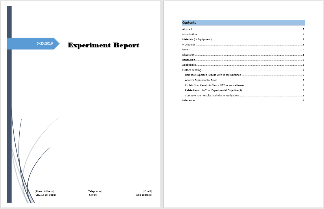 Experiment Report Template - My Word Templates For Microsoft Word Templates Reports