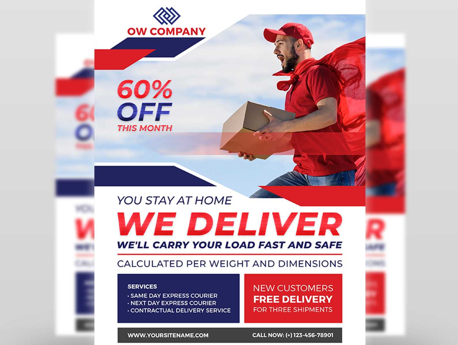 Express Delivery Flyer Template By OWPictures On Dribbble Pertaining To Fedex Brochure Template
