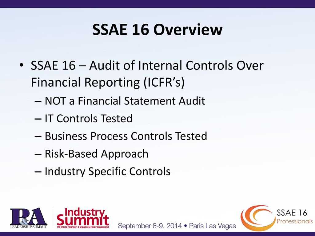 F&I Administration Processing Controls – An SSAE 10 Perspective  Intended For Ssae 16 Report Template