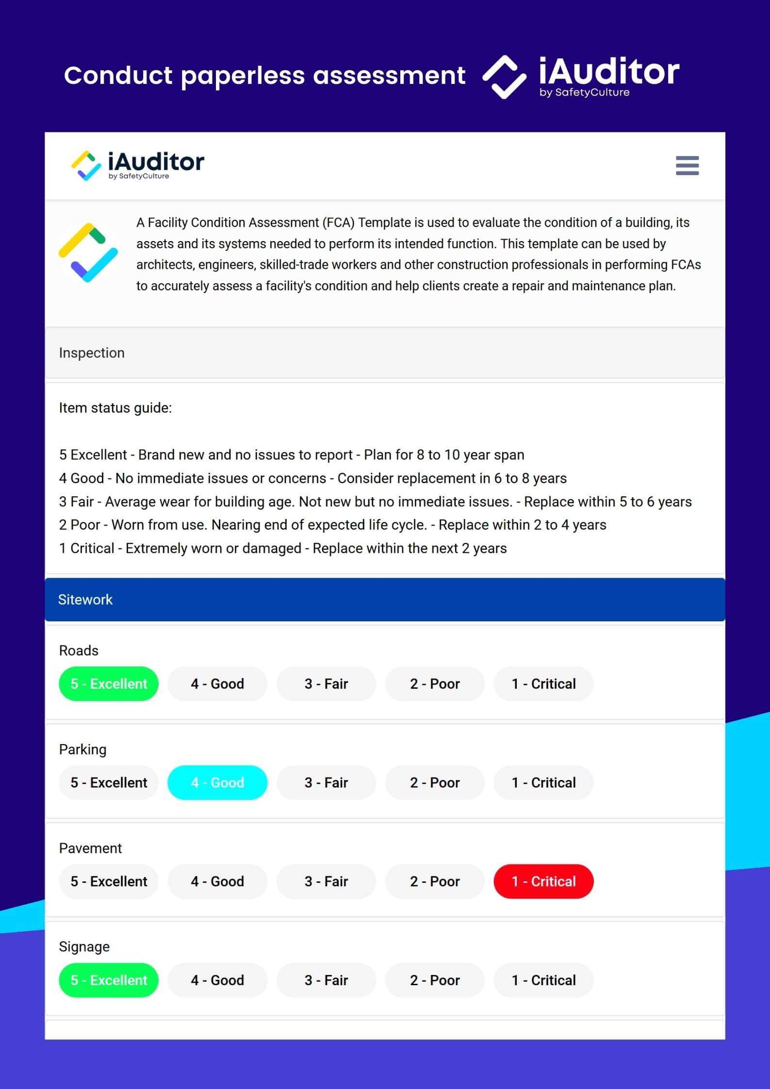 Facility Condition Assessment: Free Templates  SafetyCulture With Property Condition Assessment Report Template