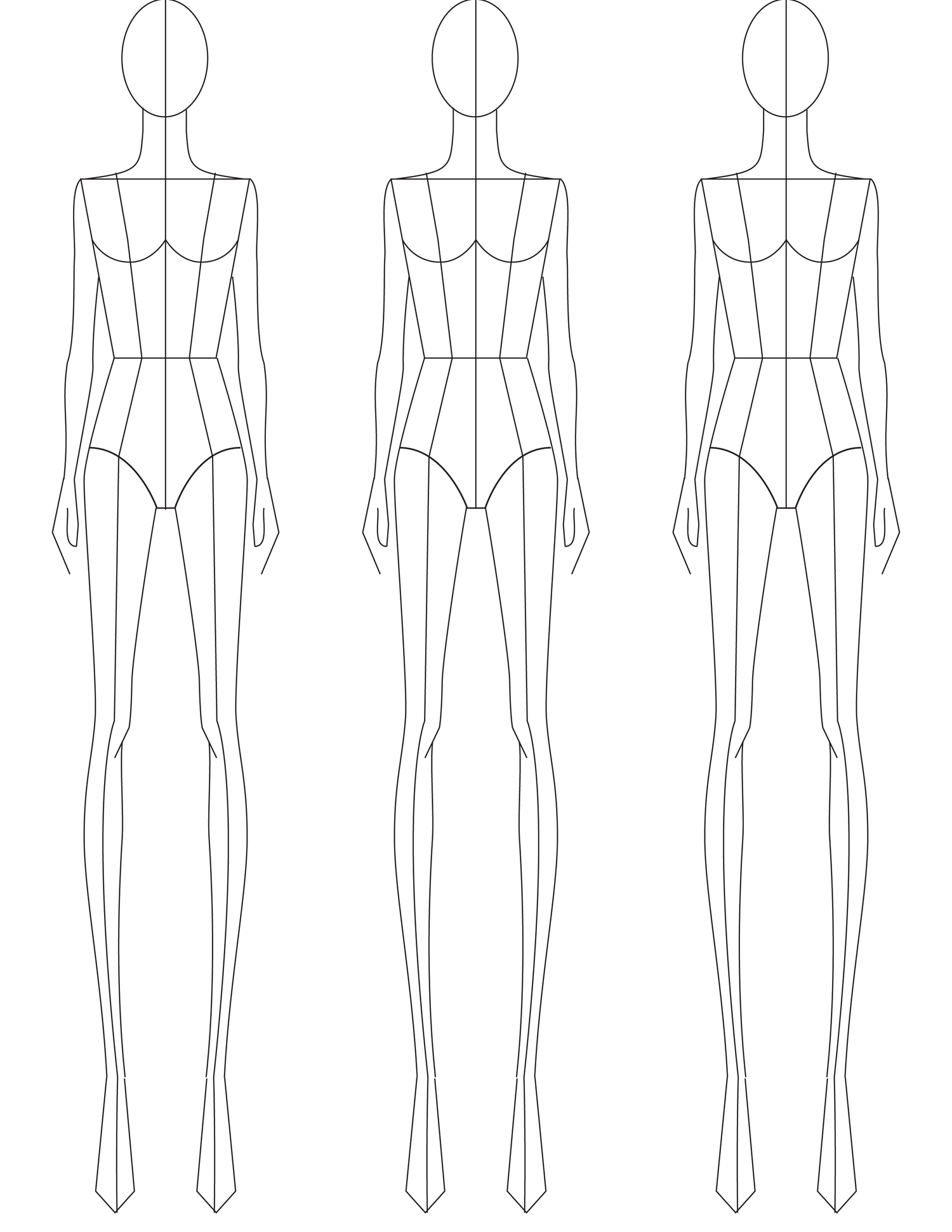Fashion Sketching: A Step By Step Guide To Drawing The Basic  Inside Blank Model Sketch Template