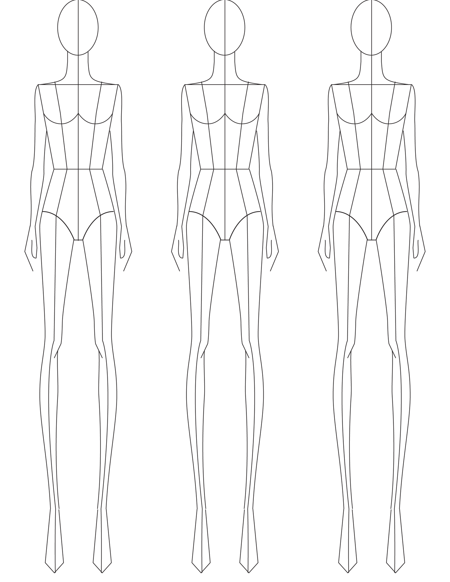 Fashion Sketching: A Step By Step Guide To Drawing The Basic  Inside Blank Model Sketch Template