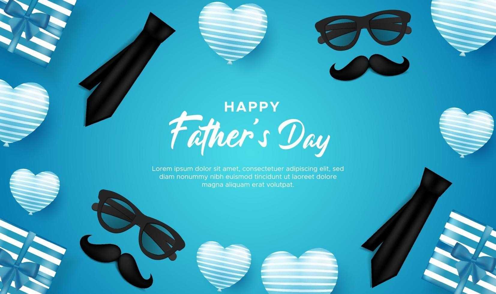 Father’s Day Poster Or Banner Template With Tie And Gift Box  Intended For Tie Banner Template