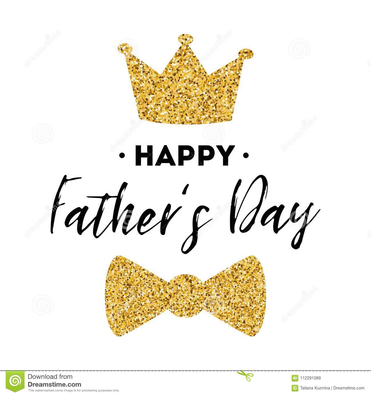 Fathers Day Banner Design with Lettering, Golden Bow Tie Butterfly  Within Tie Banner Template