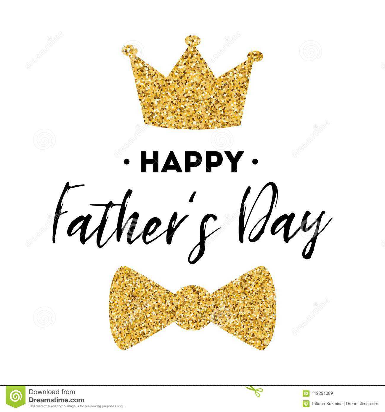 Fathers Day Banner Design With Lettering, Golden Bow Tie Butterfly  Within Tie Banner Template