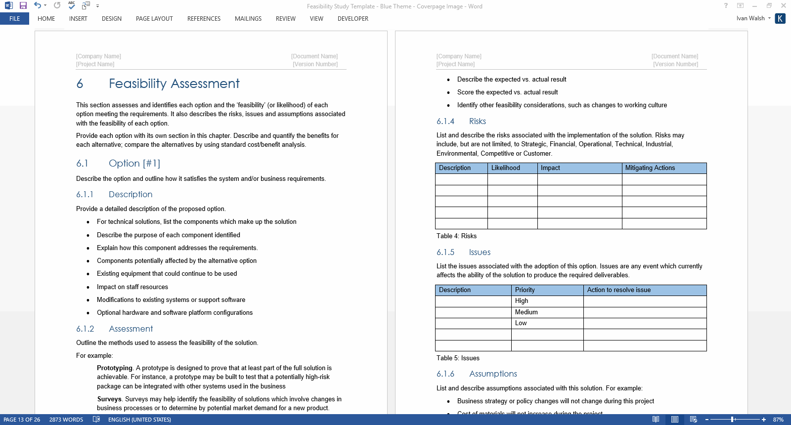 Feasibility Study Template – Templates, Forms, Checklists For MS  For Technical Feasibility Report Template