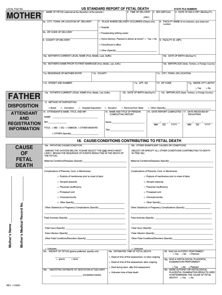 fetal death certificate: Fill out & sign online  DocHub Pertaining To Baby Death Certificate Template