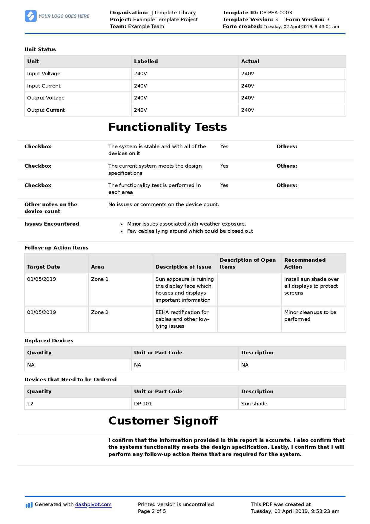 Field Service Report template (Better format than word, excel, PDF) Intended For Technical Service Report Template Field Service Report template (Better format than word, excel, PDF) Intended For Technical Service Report Template