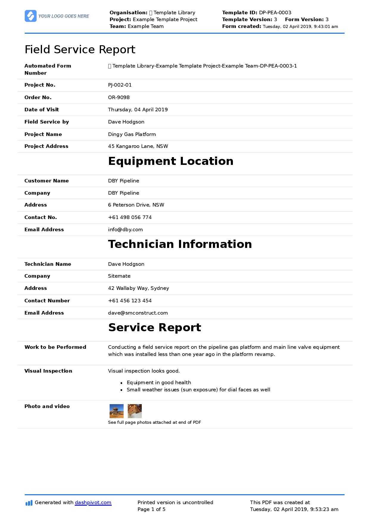 Field Service Report template (Better format than word, excel, PDF) Regarding Field Report Template Field Service Report template (Better format than word, excel, PDF) Regarding Field Report Template