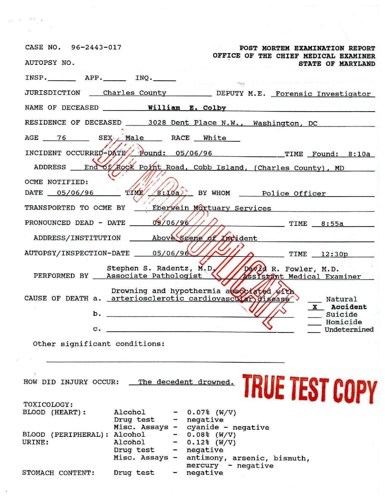 File:Autopsy report of William E. Colby (10) File:Autopsy report of William E. Colby (10)