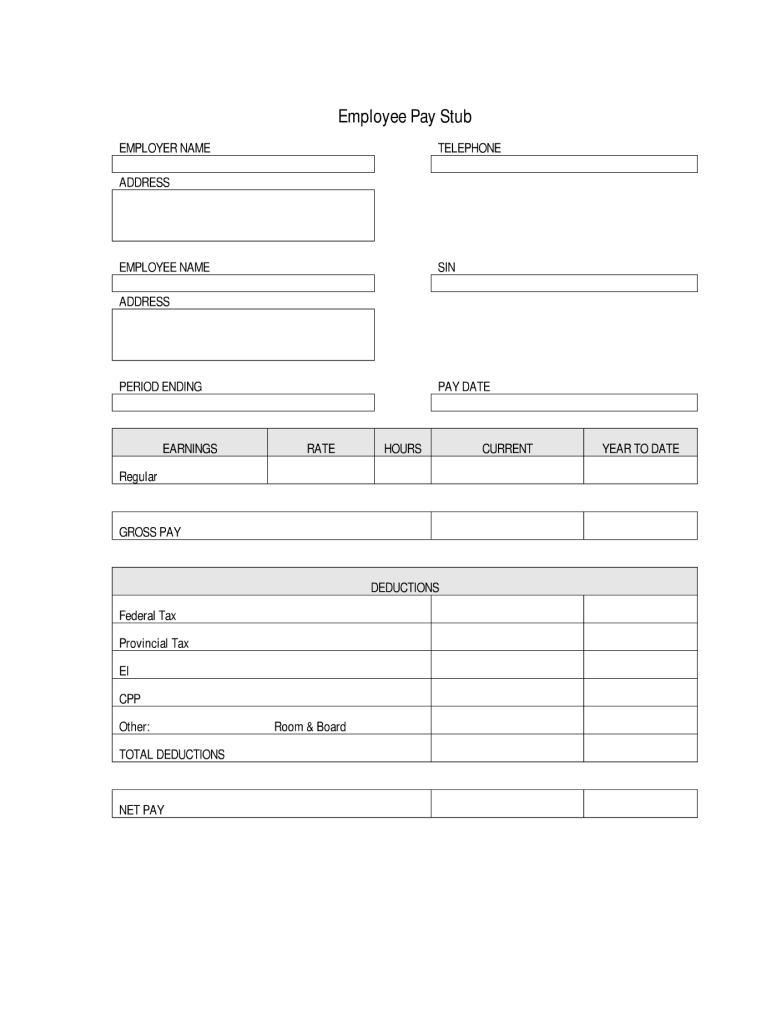 Fillable Pay Stub Pdf – Fill Online, Printable, Fillable, Blank  With Regard To Blank Pay Stubs Template
