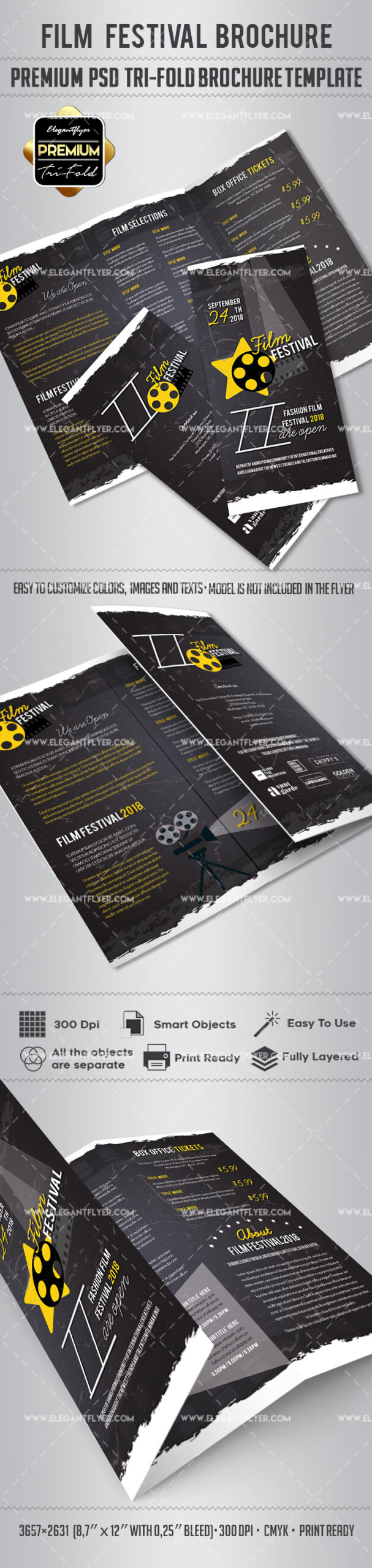 Film Festival Brochure Design  by ElegantFlyer Inside Film Festival Brochure Template