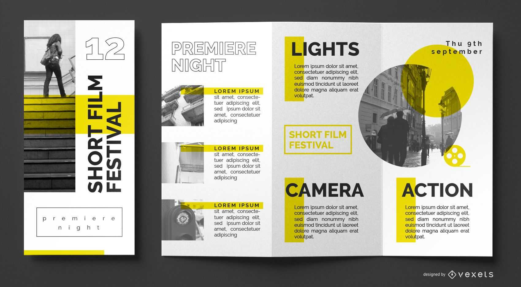 Film Festival Broschüre Vorlage – Vektor Download Within Film Festival Brochure Template