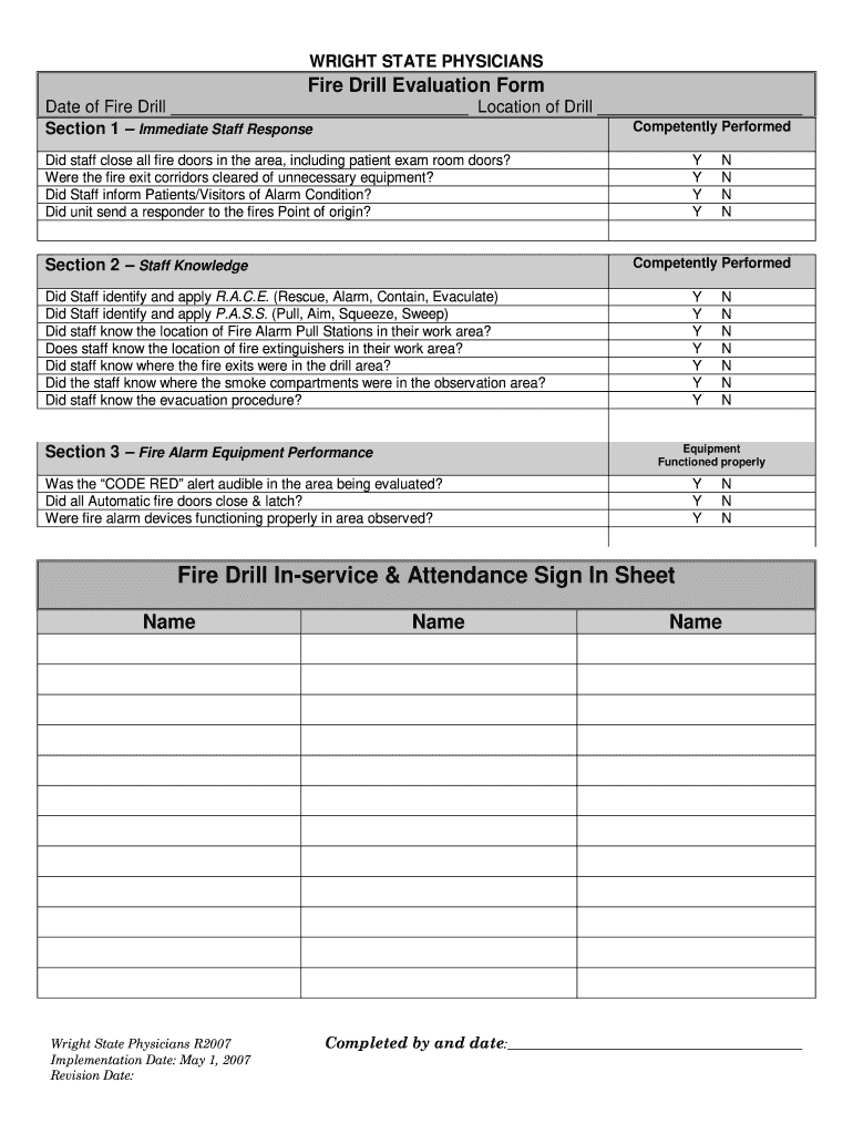 fire deill log: Fill out & sign online  DocHub Pertaining To Fire Evacuation Drill Report Template