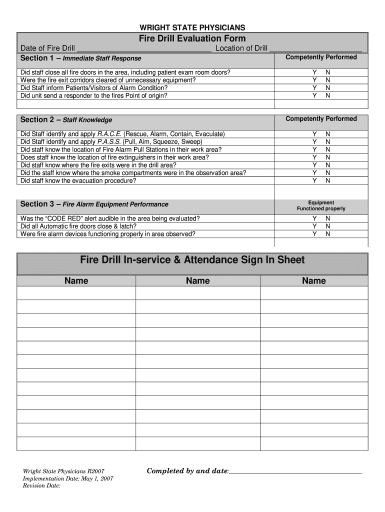 Fire Deill Log: Fill Out & Sign Online  DocHub Pertaining To Fire Evacuation Drill Report Template