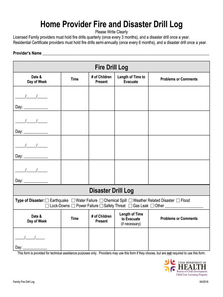 fire drill log and emergency evacuation drill log: Fill out & sign