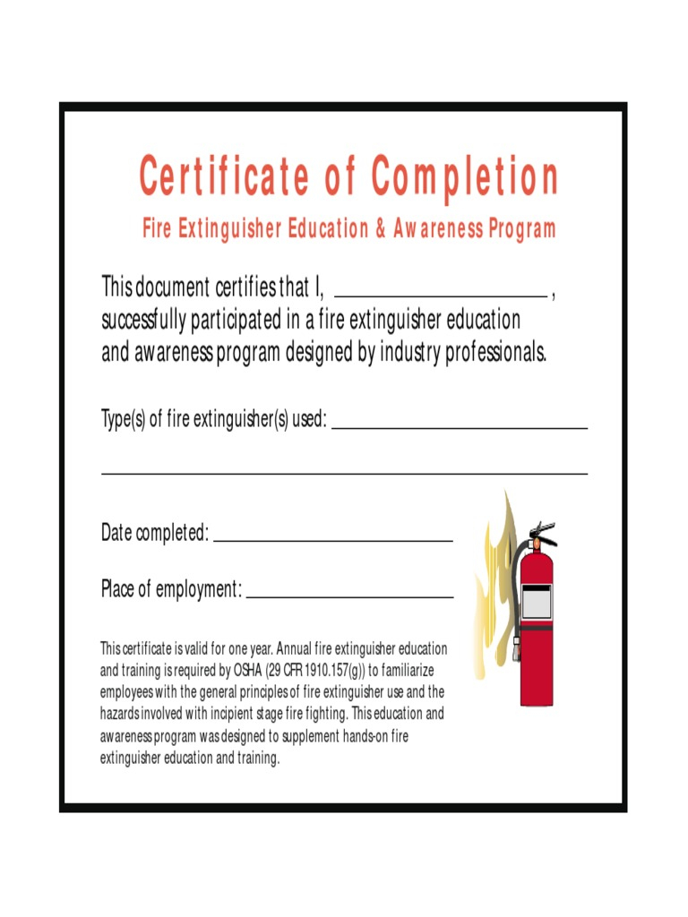 Fire Extinguisher Certificate  PDF Intended For Fire Extinguisher Certificate Template