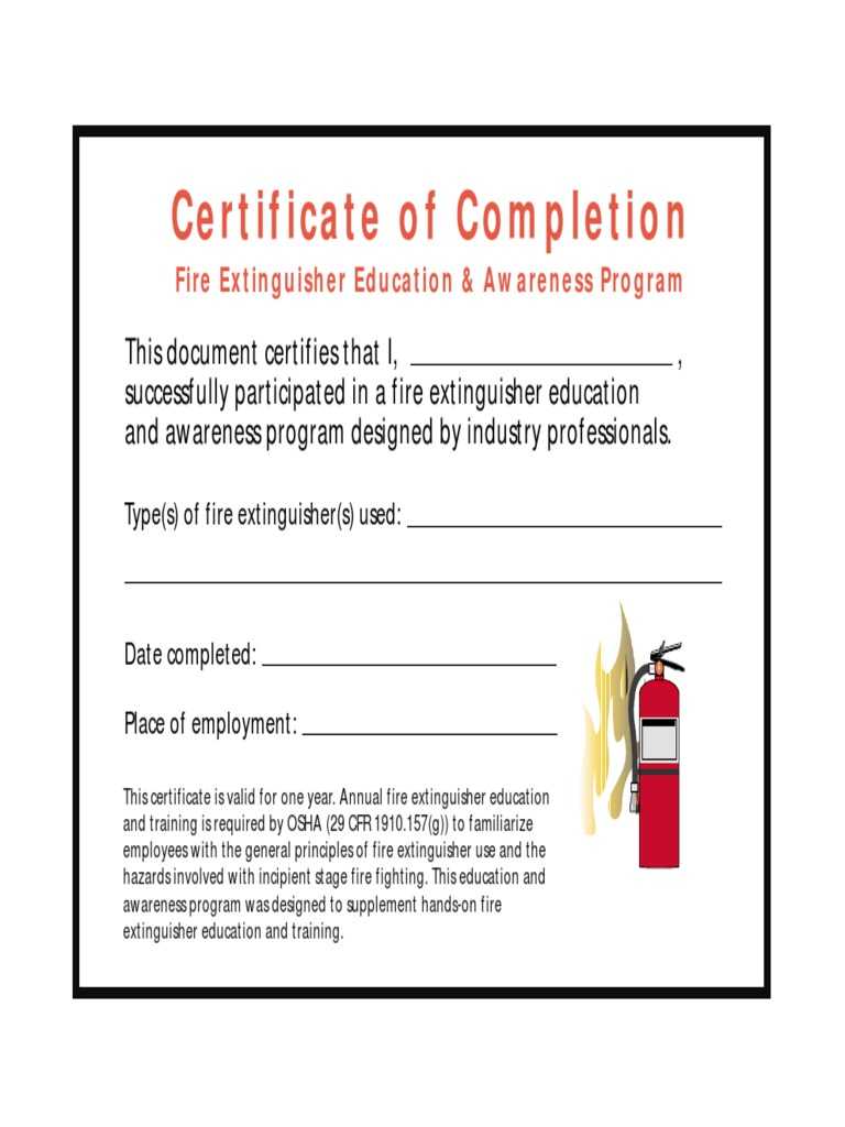 Fire Extinguisher Certificate  PDF Intended For Fire Extinguisher Certificate Template